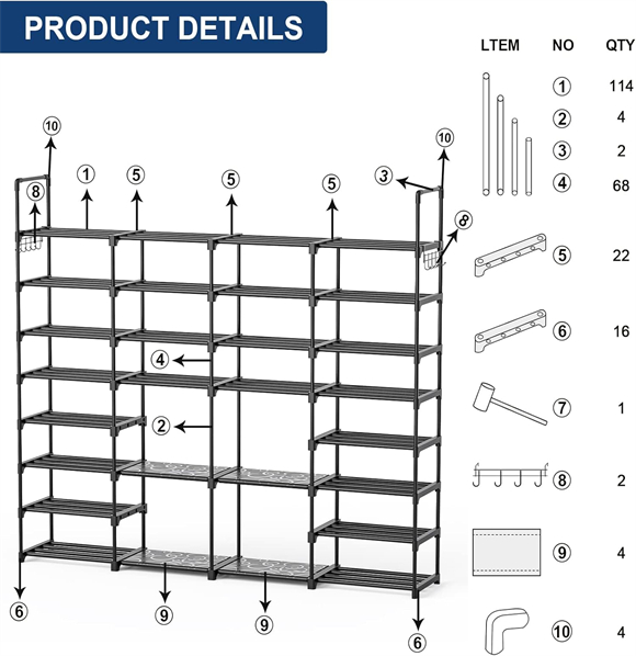 Shoe rack with cover